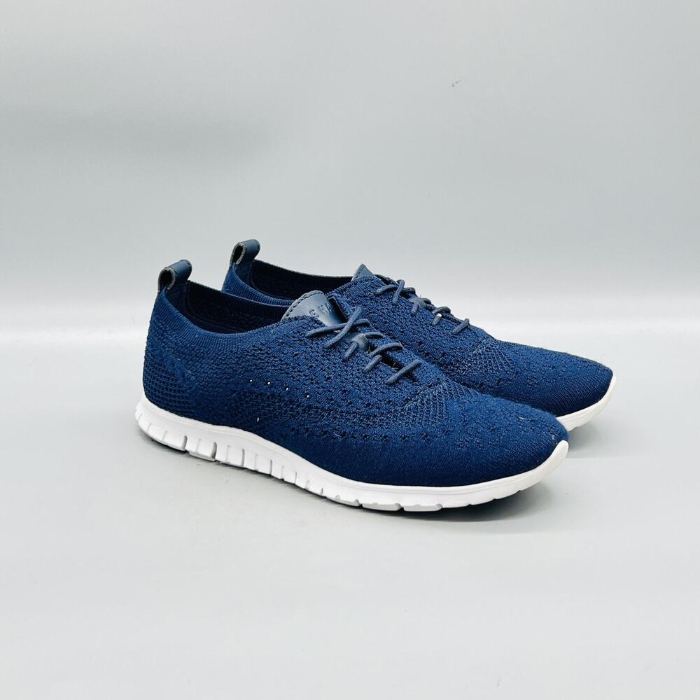 Cole Haan Shoes Womens 7 Blue Knit Zerogrand Low Top Athletic Sneakers Comfort - Picture 2 of 11